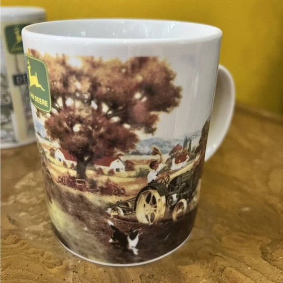 John Deere Set Of 2 Coffee Cup Mug Retro Collectible Memorabilia Farm Tractor - Picture 7 of 12
